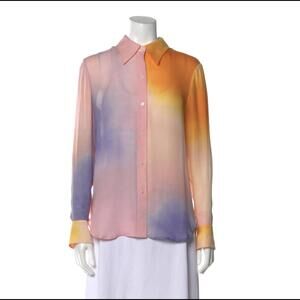 A.L.C Tie Dye 100% Silk Button Up 4